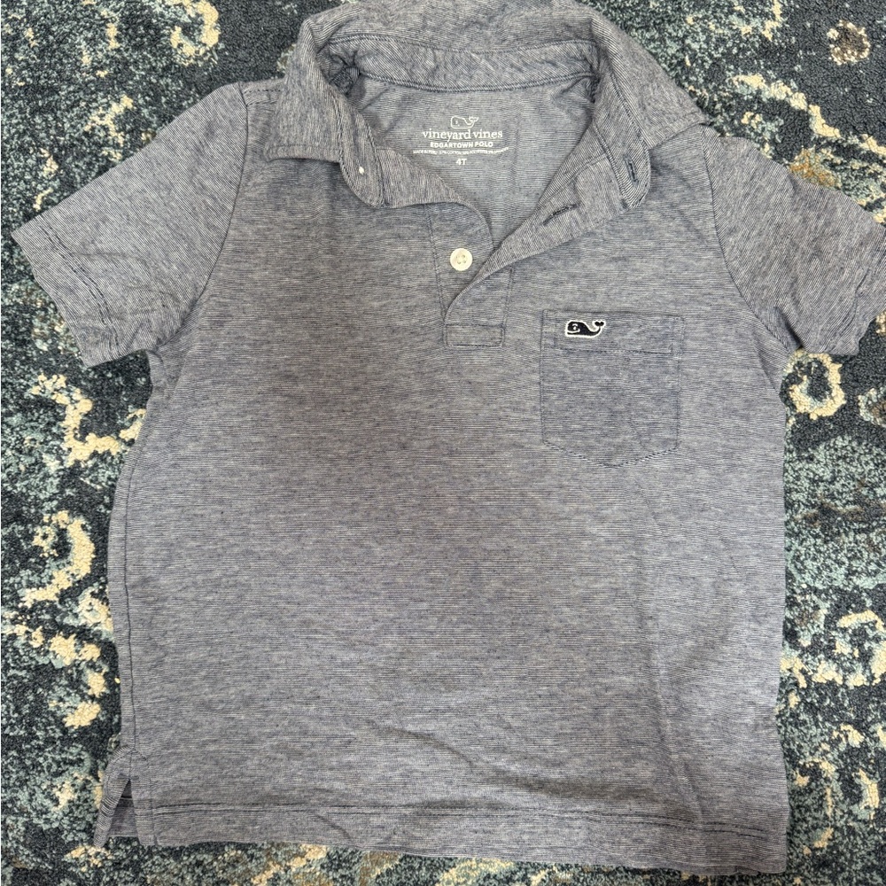 Vineyard Vines Gray Heather Boys' Short Sleeve Polo